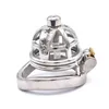 NXY Chastity Device Male Stainless Steel Penis Ring Small Cock Cage Metal Lock Belt with Urethral Catheter Bondage Sex Toys for Men1221