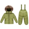 Kinderen Baby Snowsuit Winter 2 stks Sets Hooded Down Jacks + Jumpsuit 2020 Nieuwe Boutique Jongens Meisjes Skiën Pakken Warme Kinderkleding H0909