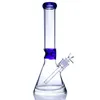 Designer Beaker Bong Water Pipes Pyrex Glass Bongs med färgglada läppar 14 mm Joint Oil Rigs With Down Stem