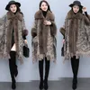 Winter Women's Capes Wool Shawl Ponchos Coat Faux Fur Cloak Batwing Sleeve Overcoat Lady Elegant Outwear Stoles Slå ner Collar Windproof Kostym