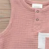 Designer Kids Girls 2Pieces Sommar Barn Dubbelficka Solida Svart Shorts Baby Outfits Organiska linne Bomull Lovely Boys Passar 373 U2