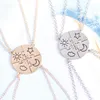 4 -stycken Set Friend Friendship Necklace Sun Moon Cloud och Star Inlaid Rhinestone Stitching BFF Pendant Fashion Jewelry Gift1172620