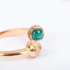 2022 Kwaliteit klassieke diamanten ringen stijl charme ring met diamant malachiet stenen ontwerper sieraden bijoux voor dame bloemvorm bruiloftsfeest ps4905