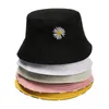 Ampla borda chapéus moda única / dupla balde chapéu de algodão margaridas ao ar livre chapeu sol prevenir para as mulheres pescador tampão
