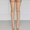 Thigh High Boots For Girls Sexy Women's Over-the-knee Pointed Toe Knee Heels Side Zip Long Female 211021
