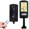 Edison2011 Cob Solar Light PIR Motion Czujnik Ogrodowy Ściana Outdoor Solar Street Lampa Wodoodporna Lampa Inteligentna Pilot Lampa