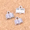 140pcs Antique Silver Plated Bronze Plated open Holy Bible book Charms Pendant DIY Necklace Bracelet Bangle Findings 11mm