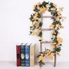 Flores decorativas Guirnaldas 69 Cabeza Artificial Rose Vine Colgando Seda para la decoración de la pared Rota Plantas falsas Hojas Guirnalda Boda Decoración para el hogar