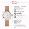 Hannah Martin Yeni Watch Women Lüks Moda Paslanmaz Çelik Mesh Kemer İzler Simple Ladies'in Küçük Dial Quartz Clock Wristwa263c