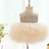 Blumenmädchenkleider bestickter flauschiger Rock Prinzessin für Party Hochzeit Babykleidung 0–8 Jahre HM001 210610