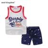 Mudkingdom Jungen-Outfits, niedliche Cartoon-ärmellose Weste, Kordelzug, Sommer-Shorts-Sets für 210615