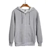 E-Baihui 2021 Outono Inverno Novo Masculino Masculino Mulheres Em Branco Cor Pura Plus Velvet Zipper Sweater Hoodies Hoodies Custom Logo SZ2009