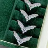 Sparkly Zircon Open Ring Women V Shape Finger Rings Gift for Love Girlfriend Fashion Jewelry Accessories