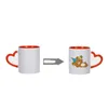 Sublimation Blank Ceramic Mug Fashion Heart Shaped Handle Color Water Cups Household Personality DIY Coffee Cup 320ml
