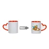 Sublimation Blank Ceramic Mug Fashion Heart Shaped Handle Color Water Cups Household Personality DIY Coffee Cup 320ml