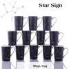 Bone China Twelve Constellation Keramik Becher Echtes Goldwasser mit Deckel Löffel Geschäftsgeschenk Kaffeetasse Anpassung