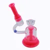 8 pollici Narghilè Microscopio Designer Glass Bong Glow In Dark Water Pipe Cambia colore Sunshine Rig Tubi luminosi in silicone con ciotola Scolorimento Strumento per fumare