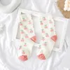 Chaussettes bonneterie Jeseca avocat fraise Fruits imprimé coton femmes japonais Kawaii mignon Long pour Harajuku Streetwear