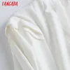 Tangada Femmes Volants Chemises Blanches À Manches Longues Retour Zipper Printemps Mode Élégant Bureau Dames Vêtements De Travail Blouses 4C19 210609