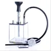 LED Light Shisha Narghilè Arabo Shisha Narghilè prodotti vendite dirette set corpo quadrato Shisha Hose Water Bong Smoke Pipe Heady glass Dab