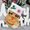 Bling Christmas Kousen Kerst Ornament Santa Snowman Figurine Sequin Small Gift Bag Mes Fork Cover Set voor Home Party Dinner GGE1784