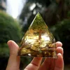 شجرة الحياة اليدوية ORGONE الهرم 60MM الزبرجد مع النمر العين الكريستال الحجر، تراكم، EMF Orgonite الطاقة شقرا 211105