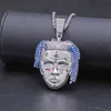 Hip Hop Iced Out Gengar Bling Star Face Legering Zirkoon Goud Zilver Kleur Hanger Ketting voor Mannen Jongen Vrouwen Sieraden Ketting Ketting X0509