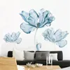 Novo 110 * 180 cm grande 3d flor azul sala de estar decoração vinil adesivos de parede DIY quarto moderno casa decoração cartaz de parede y200102