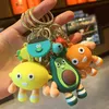 Cartoon Pendant Cute Fruit Leather Bag Car Plastic Soft Rubber Doll Key Ring Keychain Accessories Jewelry Festivals Gift G1019
