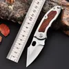 Commercio all'ingrosso F113 Coltello pieghevole tascabile 3Cr13mov Lama in raso Manico in legno Coltelli portachiavi EDC Coltello da campeggio piccolo all'aperto Spedizione gratuita