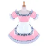 S-7XL gótico cuello cuadrado manga corta Mini vestido Vintage mujer encaje ajuste PVC vestido dulce mucama camarera Cosplay disfraz