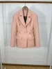 Kvinnors tvådelade byxor 2022 Autumn Luxury Suits Women Pink Blazer Jacket med Vest Ladies OL 3 Set DDXGZ2 10.17