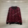 21SS Designers Sweaters Luxury Mens Womens Red Jacquard Letter Man Paris Fashion Tee Högkvalitativ Tees Street Långärmad Luxurys Svart Grå