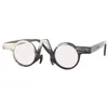 Einzigartiger Buchstabe V Bogen Nasensteg schwarz weiß Farbe kleine runde handgemachte Lesebrille optische Brille Horn Sonnenbrille