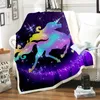 Rainbow Unicorn Koc do łóżka Sofa Ciepła bawełniana jagnięcina wełna przytulne koce rzucić koce prostokąt Office Wagone