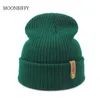 Papa Mütze Häkeln Herbst Winter Frauen Männer Unisex Gestrickte Skuilles Beanies Caps Hüte Solide Grün Schwarz Weiß Balaclava Beanies Hut