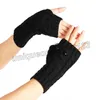 Winter Cute Owl Gloves Solid Color Warm Mittens Hand Wrist Warmer Fingerless Gloves Women Girls Knitted Artificial Wool Gloves