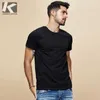 KUEGOU T-shirt bianca da uomo in cotone tinta unita estivo T-shirt da uomo T-shirt di marca T-shirt a maniche corte per abiti maschili Plus Size Top 701 210716