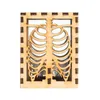 Wooden Skeleton Rib Shadow Lamp Halloween Candles Glowing Lights Skull Frame Holder Home Decor Art Handicraft H1222