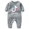 Комбинезон для новорожденных Tik Tok, дышащий и удобный комбинезон с длинными рукавами для мальчиков и девочек, модное короткое видео, Children039sclothi3517149