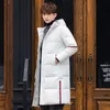 Veste d'hiver Hommes Long Parkas Blanc Down Outwear Pardessus Manteau À Capuche 90% Canard À L'intérieur