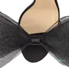 Sandalo Dress Shoes Women's Bow Trimmed Tacchi Party Bridal Brand Lady Pumps Nero