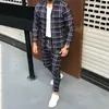 MEN039S TODUATY MĘŻCZYZN SYSTET TODOTUT SPORTUITY Dżentelmeńskie zamek błyskawiczny Kurt Karit Długie rękawie Stripe Coatpants Gyms Casual SportsWe5287649