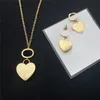 Neueste Designer Herz Halskette Ohrringe Brief Gedruckt Anhänger Ohrring Frauen Klassische Party Geschenk Halsketten Schmuck Sets