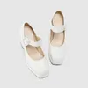 Klänningskor Osunlina elegant Mary Janes pumpar Kvinna Platform Square Heels Round Toe Buckle Strap White Black Brown Handmade 2021