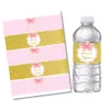 Benutzerdefinierte Prinzessin Schmetterling rosa Polka Dots Gold Wasserflasche Wein Etiketten Candy Bar Wrapper Baby Dusche Geburtstag Party Dekoration 211015