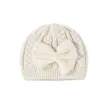 Chapéus bonés Bebê outono e inverno chapéu de malha quente chapéu nascido cor sólida bowknot acrílico 0-3 anos acessórios