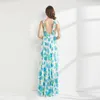 Women's Party Dresses Sleeveless Lace Up Bow Sexy Low V Back Fashion Long Maxi Beach Style Holiday Dress Vestidos