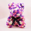 装飾的な花の花輪40cmの結婚式のお土産のアイデアRose Bear人工的な泡の花テディ子供誕生日かわいいギフトバレンタインデーGIF