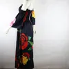 女性のドレスセクシーなストラップレス大きい裾の肩の花の緩い長い夏のESプラスサイズのMaxi 210524